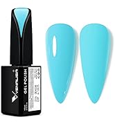 VENALISA 15ml Gel Nail Polish, JD16 Blue Color Soak Off UV LED Nail Gel Polish Nail Art Starter M...