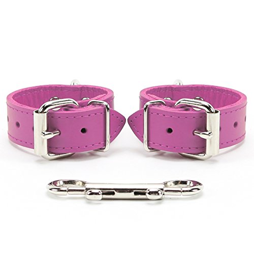 Atlanta I Wrist Cuffs Ankle Cuffs Handmade Lambskin Leather (Pink, Wrist)