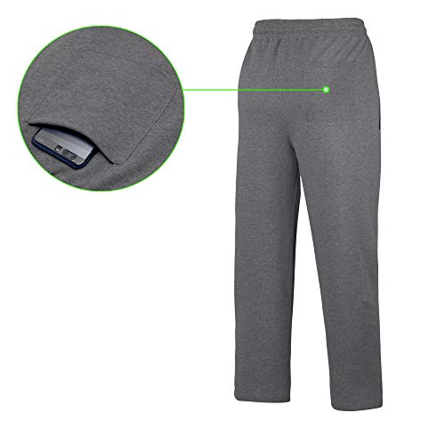 beroy Mens Jogger Pants Basic Active Training Running Gym Workout Pants Zipper Pockets Sweatpants(Charcoal,3XL)