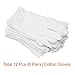 Paxcoo 6 Pairs White Cotton Gloves for Cosmetic Moisturizing Coin Jewelry Inspection Hand Spa – Medium Size