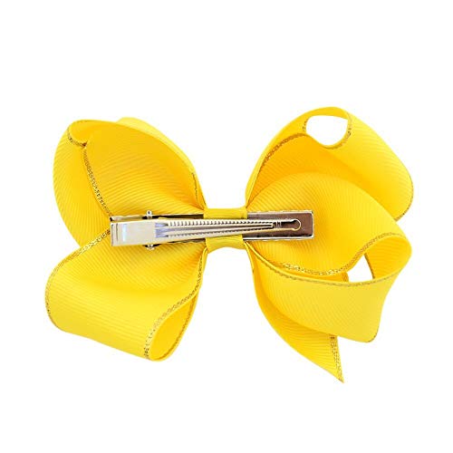 40pcs 4.5inch Gold Edge Bows Clips Boutique Grosgrain Ribbon Hair Bows Alligator Clips for Girls Infants Toddler Kids Children 20 Colors in Pairs Hair Accessories