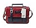 ECOSUSI Faux Leather Vintage Small Messenger Purse School Satchel Bag Red/Black