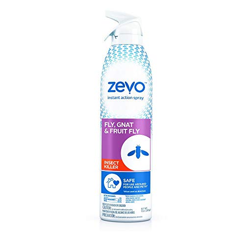 Zevo Instant Action Flying Insect Killer Repellent for Flies Gnats Fruit Flies & Other Flying Insects (10 oz) | Indoor Outdoor Use | Bio-Selective Pet People Friendly Safe | 10 Oz Bottle