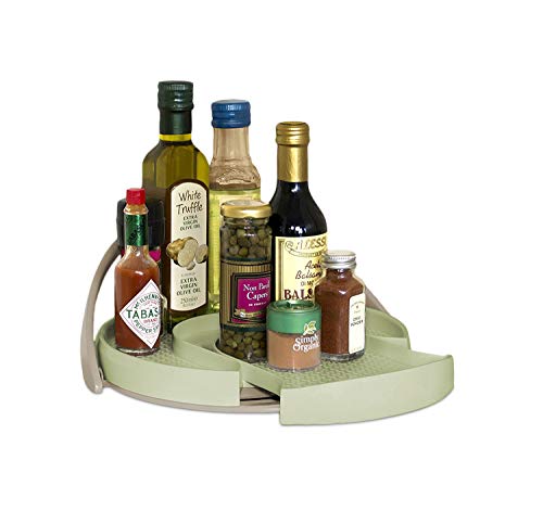 Draw-out Lazy Susan Turntable Cabinet Organizer,Quick Tips for Keeping an Organized Kitchen (Green)
