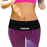 GEARWEAR Travel Running Money Belt for Phone Fanny Waist Pack Pocket with Zipper for Passport While Workout Fitness Jogging