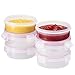 Komax Biokips Food Storage Small Round Snack and Dip/Soup container 19oz. (set of 6) - Airtight, Leakproof With Locking Lids - BPA Free Plastic - Microwave, Freezer and Dishwasher Safe