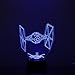 YTOM 3D 3D Star Wars Light Illusion Glow LED USB Night Light Millennium Falcon Lighting Toys Nightlight with 7 Colors Changing Deco Table Lamp Great Birthday Gift for Kids Bedroom Decoration (3D-1)