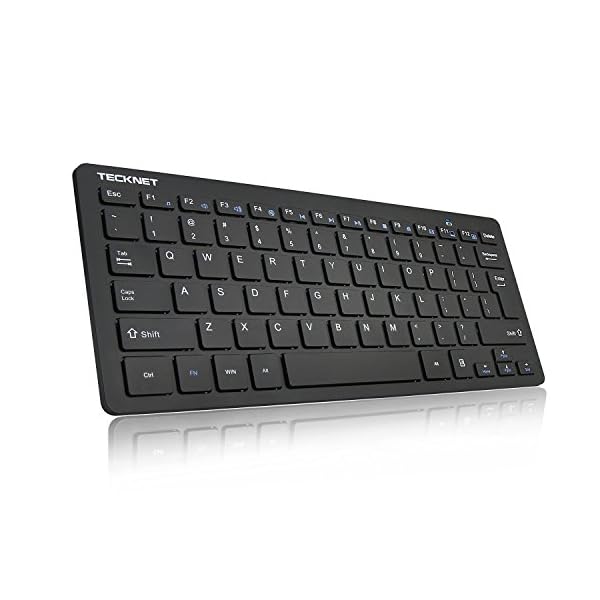 Wireless-Keyboard-TeckNet-24GHz-Ultra-Slim-Portable-Compact-Size-Whisper-Quite-Small-Wireless-Keyboard-for-PC-Desktop-Smart-TV-Notebook-Laptop-Windows-XPVista-78-10 TECKNET Wireless Keyboard, 2.4G Portable Mini Computer Keyboard, Quiet Click, 12 Media Keys, Print Screen Key, Compact…