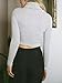 Joeoy Women's Turtle Neck Knitted Cropped Sweater Jumper