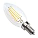 Kakanuo LED Filament Bulb Dimmable E12 Candelabra Base Warm White 2700K 4W - 40W Equivalent C35 Candle Light AC110-130V Fireworks Lamp Decorative LED Bulb