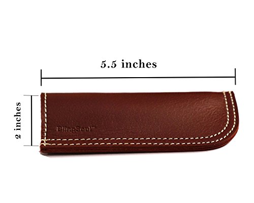Cast Iron Skillet Handle Holder - Kitchen Instant Pot Holders Hot Frying Pan Mitts Skillet Cover Sleeve Double Layered, Double Stitched and Handmade Genuine Leather by BlingSoul (Brown)