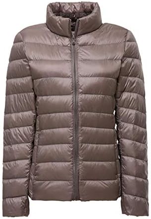 Lightweight Down Jacket Women Womens Down Coats Women's Ultra Light Packable Down Jacket Down Filled Coat Stand Collar Quilted Padded Puffer Jacket Ladies Bubble Puffa Jacket Parka Winter