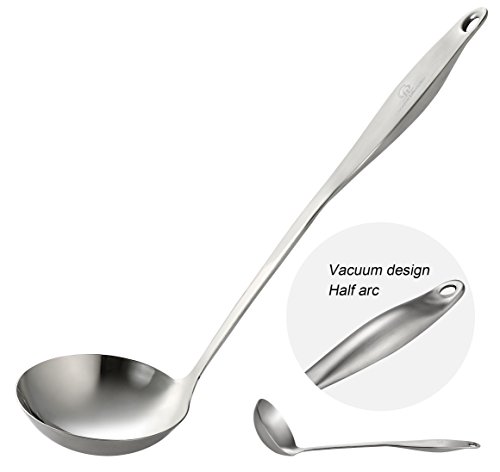Spoon Soup Ladle - 18/8 Stainless steel - by Creative Lifestyles (12.3-in , Capacity 4-oz)