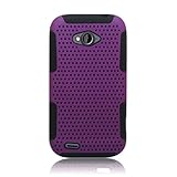 Eagle Cell ZTE Savvy Hybrid TPU Mesh Case - Retail Packaging - Black/Purple