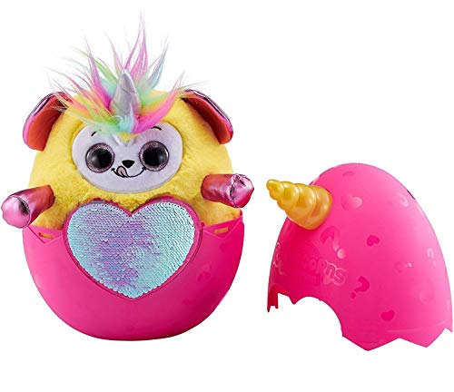 Rainbocorn Yellow Horn, Silver Heart Surprise Plush Animal