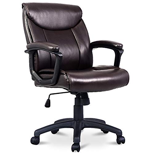 Brown Leather Office Chair With Wheels Janainataba