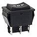 RuiLing 5pcs KCD4 Square Rocker Switch 6Pin ON-Off-ON 3-Position Black Button DPDT Double Reset Switch