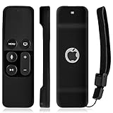 Apple TV 4K (5th Gen) Remote Control Case, Fosmon Open Logo Flexible Silicone Cover Lightweight Gel Rubber Case for Apple TV 4K 5th Generation / Apple TV 4th Generation Siri Remote Controller (Black)