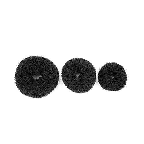 Thinkmax Ballet Dance Dancing Hair Chignon Donut Bun Ring Shaper Hair Styler Maker Black 3pcs Set