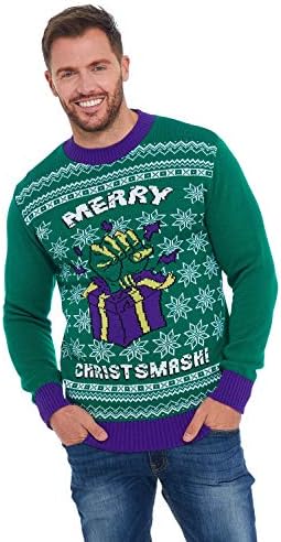 Christmas Jumpers Unisex Mens Womens Ladies Xmas Novelty Knitted Sweater Marvel Hulk Smash