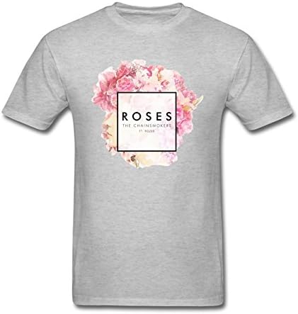 IIKIOO Men's Roses The Chainsmokers Featuring ROZES T-shirt Grey M