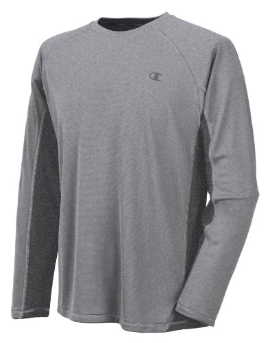 Champion Men's Powertrain Long Sleeve T-Shirt, Oxford Gray/Granite Heather, Large