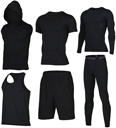 YAANCUN Fitness Gym Clothing Set Fitness Sports Running Yoga Athletic Suit Lightweight Sport Clothing for Men Compatible for Running Gym Basketball and Daily Casual