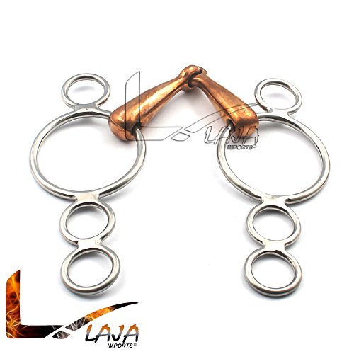 LAJA IMPORTS ORIGINAL WONDER BIT COPPER MOUTH STAINLESS TWO PIECE SNAFFLE NEW BT-0031