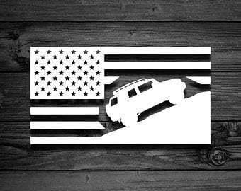 Flag Decal for FJ Cruiser, Accessories for Toyota, Stickers for FJ Cruiser, Car Decal, Mountain Sticker, Anniversary Gifts, American Flag