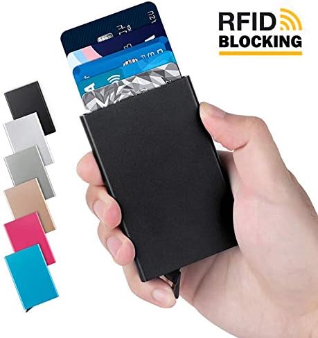 PARIXO RFID Blocking Metal 6 Slots Stainless Steel Aluminum Credit Card Holder Wallet case with Money Clip for Men and Women (Silver)