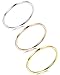 LOYALLOOK 1mm Stainless Steel Women's Plain Band Stacking Midi Rings Comfort Fit Wedding Band Ring (A:Flat 3pcs(white+gold+rose), 6)