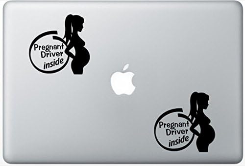 Pregnant Driver Inside ArcDecals78602509 Set Of Two (2x) , Decal , Sticker , Laptop , Ipad , Car , Truck