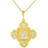 14K Yellow Gold Mother of God Virgin Mary with