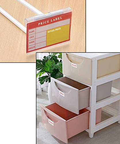 Y-Axis 24 Pack Clear Plastic Rotate POP Clip-on Style Merchandise Sign Display Clip Tag Holders (12 Pack) + Wire Shelf Retail Label Holders (12 Pack)