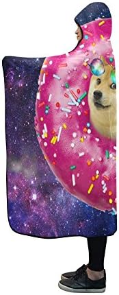 Artsadd Fashion Dog in Doughnut Soft Fleece Hooded Blanket 60''x50''