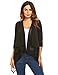 Mofavor Women's Open Drape Cardigan Casual 3/4 Sleeve Open Front Draped Chiffon Patchwork Cardigan Top Blouse