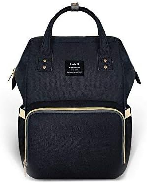 HaDlin Diaper Bags Backpack Multi-function Waterproof Nappy Bag for Large Capacity with Insulated Pockets (Black)