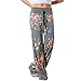 Buauty Women's Casual Pajama Pants Floral Drawstring Wide Leg High Waist Palazzo Lounge Pants S-3XL