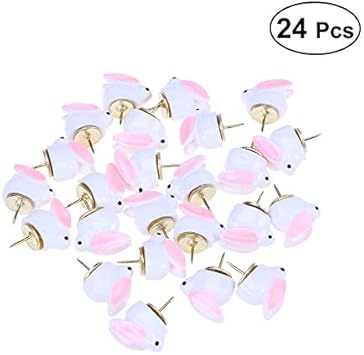 Party Diy Decorations 24 Pcs Bunny Plastic Thumbtacks Cartoon