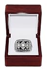 LOS ANGELES RAIDERS (Howie Long) 1983 SUPER BOWL XLVII WORLD CHAMPIONS Vintage Rare & Collectible High-Quality Replica NFL Football Gold Championship Ring with Cherrywood Display Box