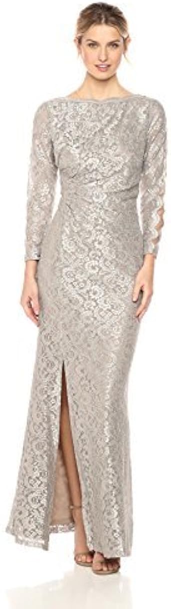 cachet illusion beaded sleeve gown