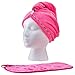 Elegant Pink Microfiber Hair Towel for Curly Hair - Hair Drying Towels with Bonus Makeup Remover - Hair Turbans for Wet Hair - Quick Dry Hair Towel - Hair Towel Wraps for Women & Curly Hair Towel