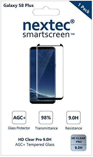 Galaxy S8 Plus Screen Protector, 3D (Full Coverage) Nextec Corning Tempered Glass Screen Protector for Samsung Galaxy S8 Plus (HD Clear Pro 2) 9.0H Corning Gorilla Glass/ Black