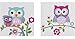MI ZONE Wise Wendy 2 Piece Set Wall Art Print Deco Box, Modern Funny Animal Design, Silly Owls Pose Painting Living Room Décor, 12 x 12, Hot Pink Multi