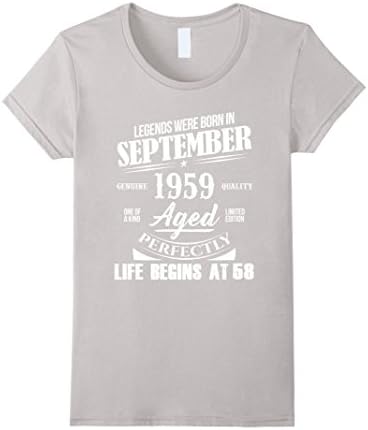 Womens September 1959 58th Birthday Gifts 58 years old Bday Tee XL Silver
