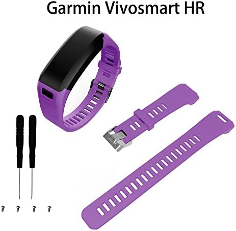 Band for Garmin Vivosmart HR, Garmin Vivosmart HR Replacement Soft Silicone Bracelet Sport Strap Wristband Accessory(No Tracker) (purple)