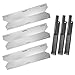 Hongso Gas Grill Stainless Steel Heat Plate Shield and Cast Iron Burner Repair Kit Replacement for Jenn Air 720-0061, 3 Pack