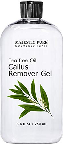 Callus Remover for Feet by Majestic Pure - Gel with Tea Tree Oil for Corn and Callus - Moisturizes & Hydrates Toughened & Dry Skin, Removes Dead Skin, 8.8 fl. oz.