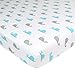 TL Care 100% Natural Breathable Cotton Jersey Knit Fitted Bassinet Sheet, Aqua Whale, 15