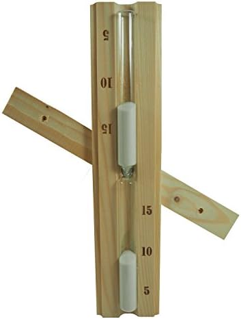 HSE Wall-Mounted Rotating Sauna Sand Timer-15 Minutes-Choose Your Sand Color (15 Minutes, White)